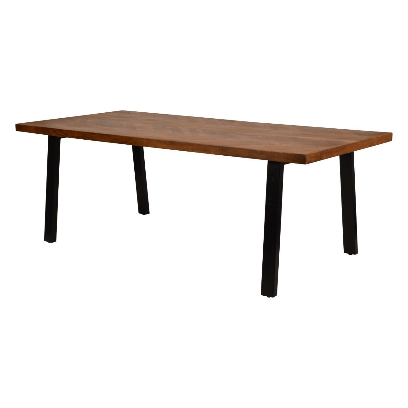Burnham II Herringbone Wood Dining Table | 6 Seater